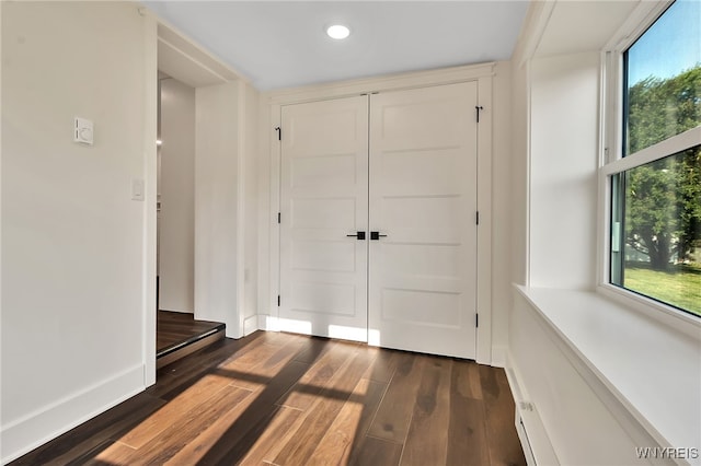 4221 Upper Mountain Rd, Cambria, NY 14132 - entryway featuring dark wood finished floors and recessed lighting