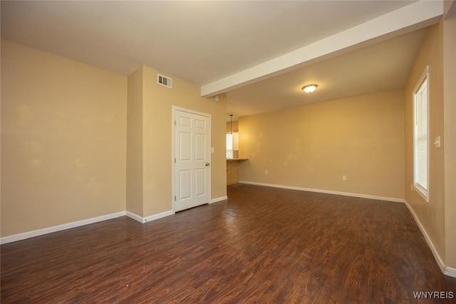 54 Tuxedo Pl, Buffalo, NY 14207 - spare room featuring dark wood-style flooring and beamed ceiling