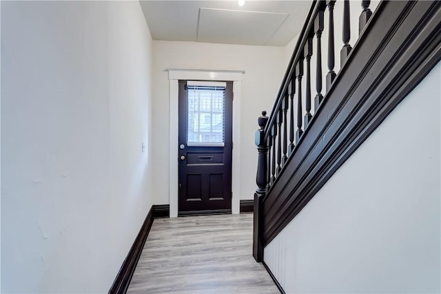 26 Fountain St, Rochester, NY 14620 - entryway featuring stairs and light wood-type flooring