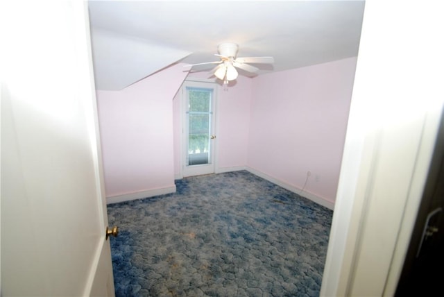 11 Elmwood Ave, Hornellsville, NY 14843 - additional living space with ceiling fan, carpet floors, and vaulted ceiling
