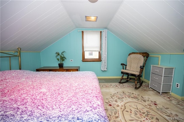 150 Collins Ave, West Seneca, NY 14224 - carpeted bedroom featuring vaulted ceiling and baseboards