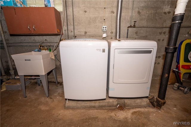 150 Collins Ave, West Seneca, NY 14224 - washroom featuring washer and dryer and cabinet space
