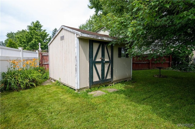 150 Collins Ave, West Seneca, NY 14224 - view of shed with a fenced backyard