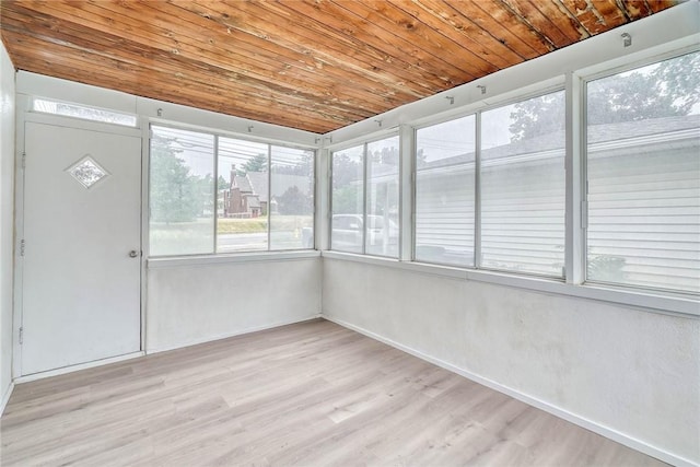 2862 Culver Rd, Irondequoit, NY 14622 - unfurnished sunroom featuring wooden ceiling and wood finished floors