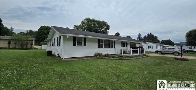 1710 Haskell Pkwy, Portville, NY 14760 - ranch-style house with a porch and a front lawn