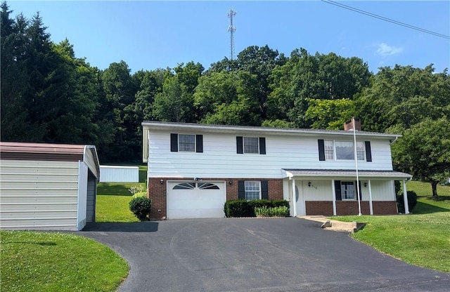 310 E Green St, Smethport Boro, PA 16749 - traditional-style home with driveway, brick siding, and a front yard