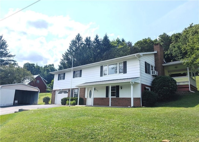 310 E Green St, Smethport Boro, PA 16749 - traditional-style house with driveway, a front lawn, a porch, and brick siding