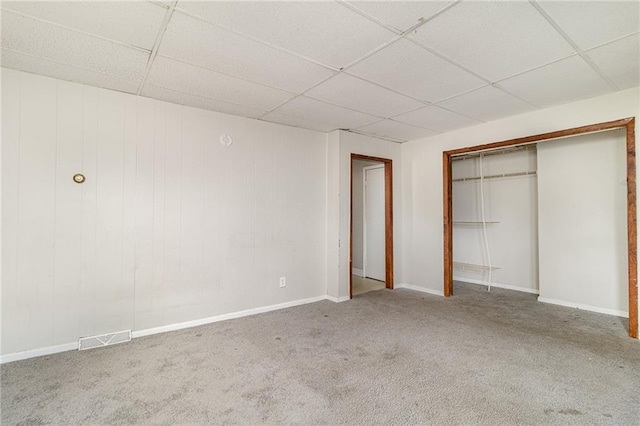430 Ridgeway Ave, Rochester, NY 14615 - unfurnished bedroom featuring a paneled ceiling, carpet, and a closet