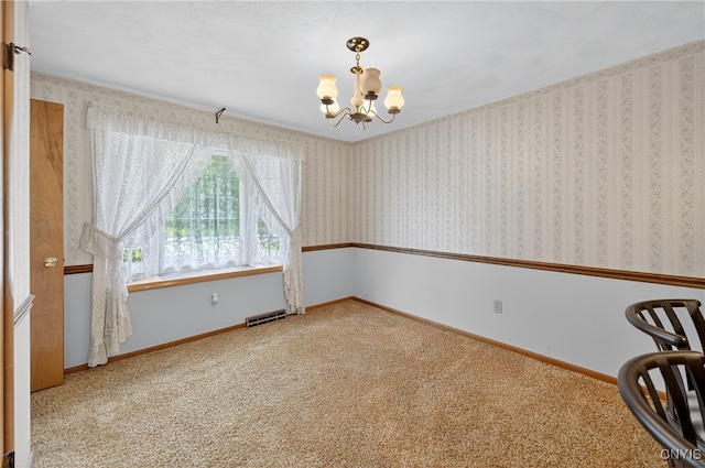 7165 Manlius Center Rd, Manlius, NY 13057 - carpeted spare room featuring a chandelier and baseboards
