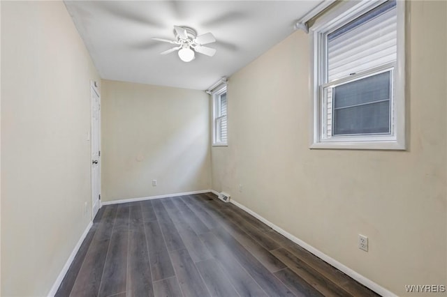 386 Davey St, Buffalo, NY 14206 - empty room with ceiling fan and dark wood-type flooring