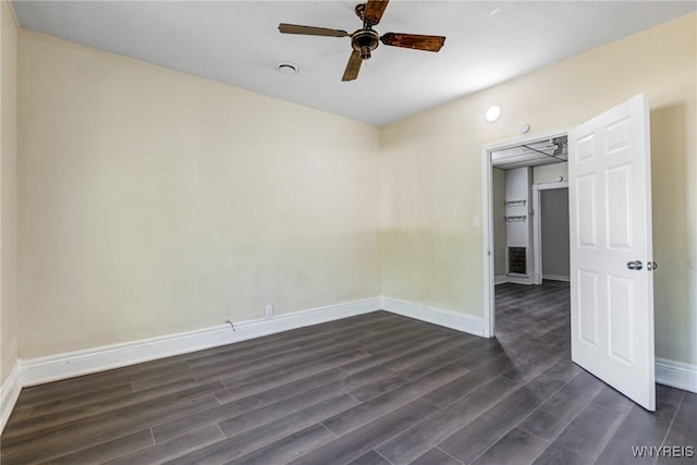 386 Davey St, Buffalo, NY 14206 - spare room featuring dark wood-style flooring and ceiling fan