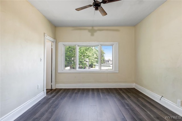 386 Davey St, Buffalo, NY 14206 - unfurnished room with dark wood-type flooring and ceiling fan