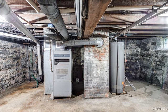 386 Davey St, Buffalo, NY 14206 - unfinished basement with water heater and heating unit