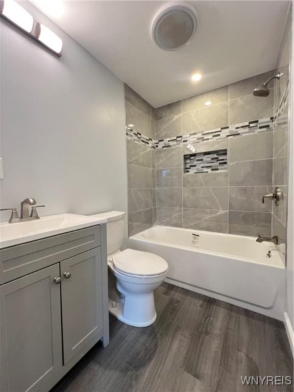 155 Barnsdale Ave, West Seneca, NY 14224 - bathroom with wood finished floors, vanity, and shower / bathtub combination