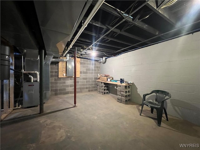 155 Barnsdale Ave, West Seneca, NY 14224 - unfinished below grade area featuring electric panel and heating unit