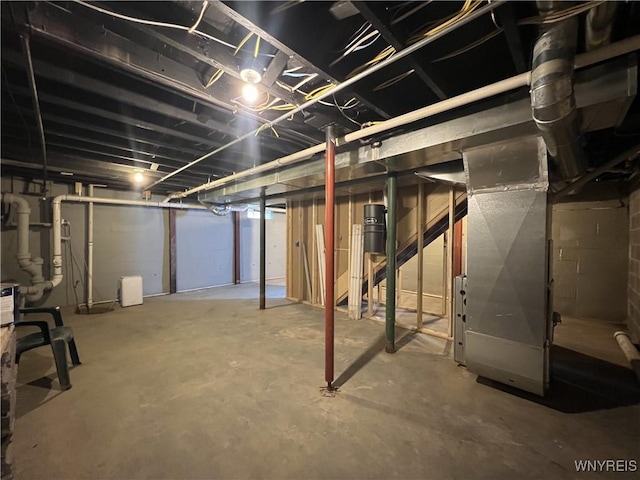 155 Barnsdale Ave, West Seneca, NY 14224 - unfinished basement featuring drainage system and heating unit