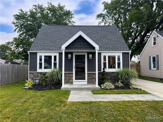 155 Barnsdale Ave, West Seneca, NY 14224 - view of front of property with stone siding and a shingled roof