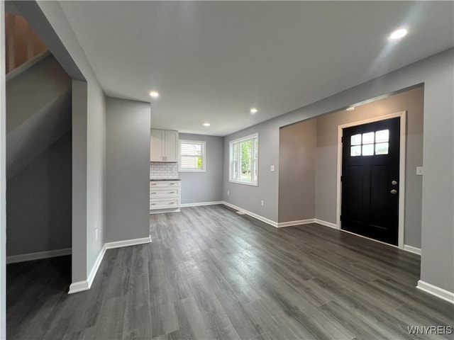 155 Barnsdale Ave, West Seneca, NY 14224 - foyer with dark wood finished floors and recessed lighting