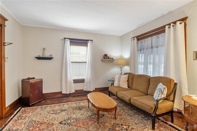 315 Boyden St, Syracuse, NY 13203 - living area featuring wood finished floors and crown molding