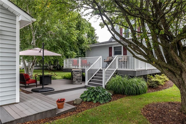 121 Reynolds Ave, Corning City, NY 14830 - back of property featuring a wooden deck