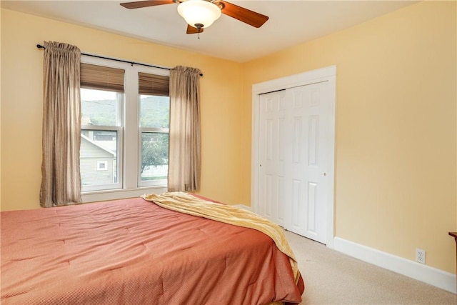 121 Reynolds Ave, Corning City, NY 14830 - carpeted bedroom with a closet and ceiling fan