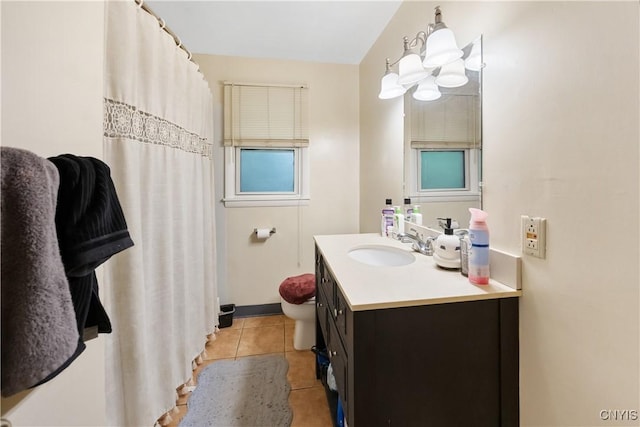 1018-20 Ackerman Ave, Syracuse, NY 13210 - full bathroom with vanity, tile patterned flooring, a chandelier, and curtained shower