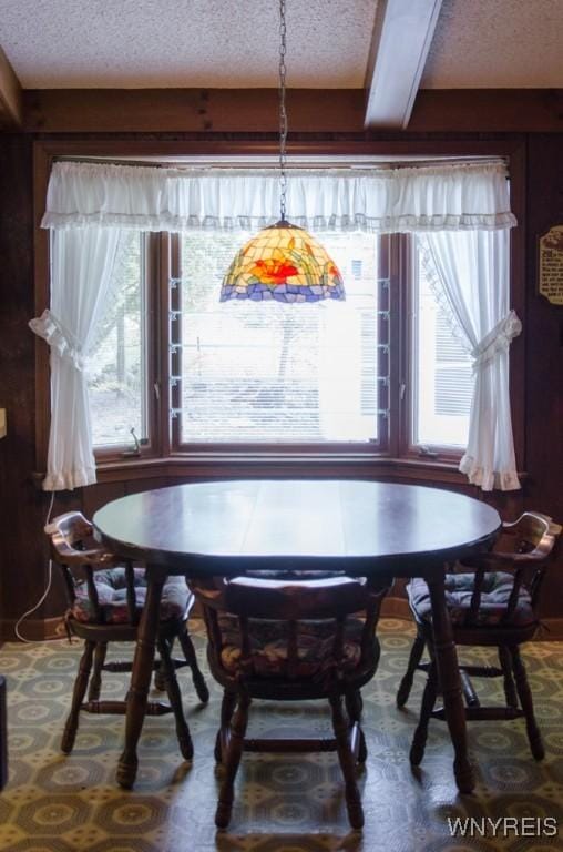 573 Locust St, North Tonawanda, NY 14120 - dining space with a textured ceiling