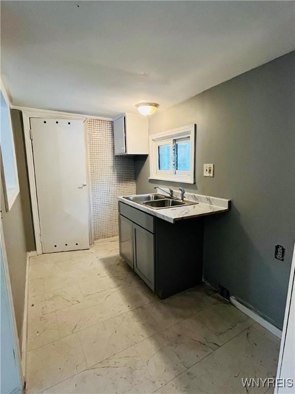 97 Kail St, Buffalo, NY 14207 - kitchen with light marble finish floors and baseboards