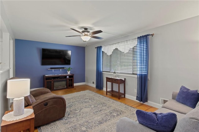 111 Crimson Bramble Rd, Henrietta, NY 14623 - living area featuring ceiling fan and wood finished floors