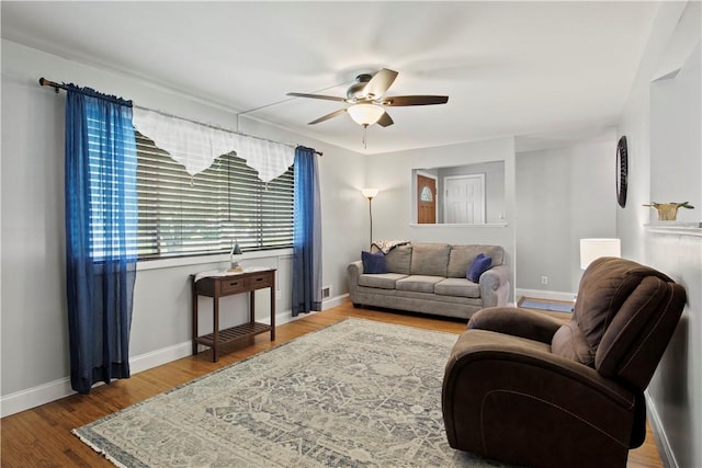 111 Crimson Bramble Rd, Henrietta, NY 14623 - living area featuring a ceiling fan and wood finished floors