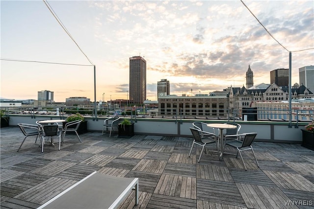 149 Swan St Unit 310, Buffalo, NY 14203 - view of patio / terrace featuring outdoor dining space and a skyline view
