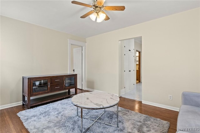540 Longmeadow Rd, Amherst, NY 14226 - living room with wood finished floors and ceiling fan