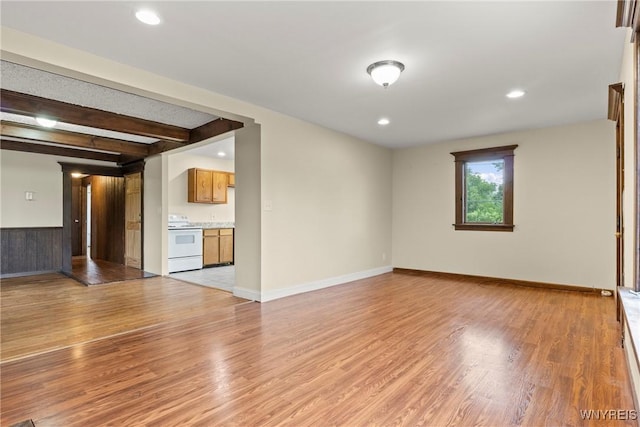 540 Longmeadow Rd, Amherst, NY 14226 - spare room with beam ceiling, light wood-style floors, and recessed lighting