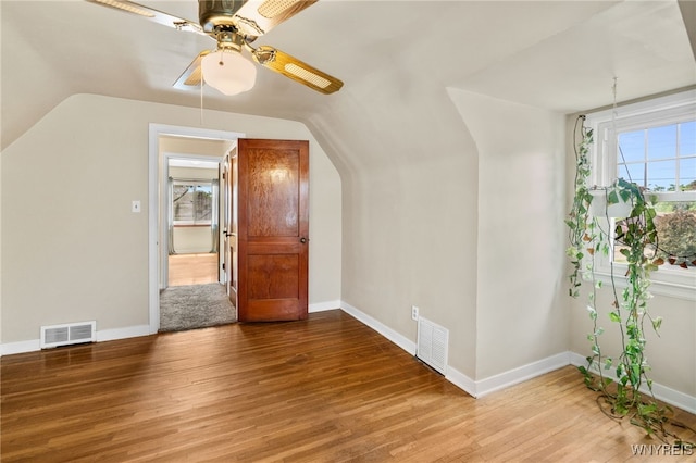 235 Wagner Ave, Cheektowaga, NY 14212 - additional living space with lofted ceiling, ceiling fan, and wood finished floors