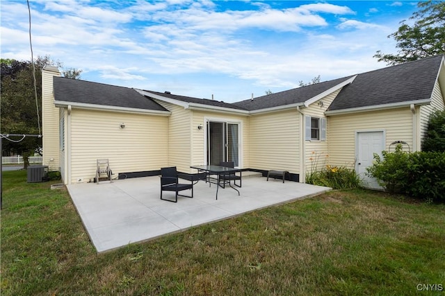 42 Park Ter, Sherrill, NY 13461 - rear view of property with a lawn, a patio area, and a shingled roof