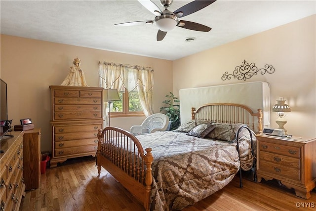 42 Park Ter, Sherrill, NY 13461 - bedroom featuring wood finished floors and ceiling fan