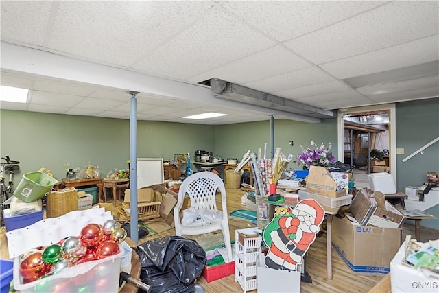 42 Park Ter, Sherrill, NY 13461 - finished basement with a drop ceiling and wood finished floors