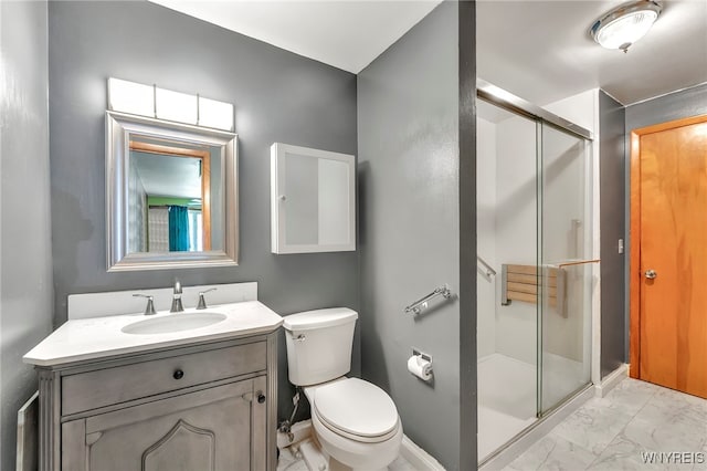 85 Pacific Ave, Lackawanna, NY 14218 - bathroom with marble look tile flooring, a stall shower, and vanity