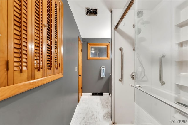 85 Pacific Ave, Lackawanna, NY 14218 - bathroom with marble look tiles and a shower stall