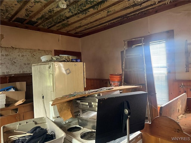 11 Minton St, Buffalo, NY 14210 - kitchen with a wainscoted wall