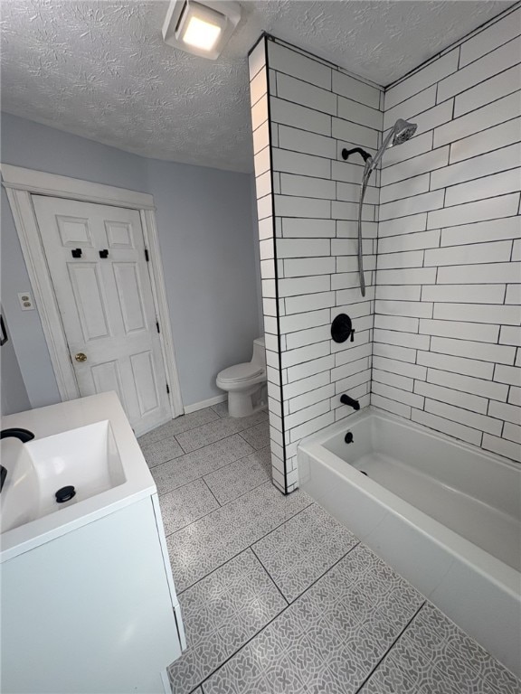 176 Selye Ter, Rochester, NY 14613 - full bath with tub / shower combination, vanity, a textured ceiling, and speckle patterned floor