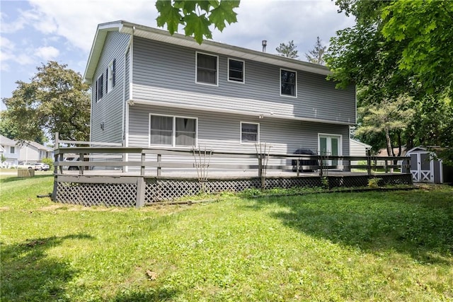 15 Dogwood Ln, Erwin, NY 14870 - rear view of property with a storage shed, a deck, and a yard