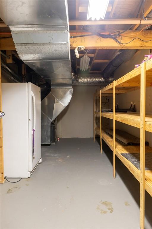 15 Dogwood Ln, Erwin, NY 14870 - unfinished basement with freestanding refrigerator