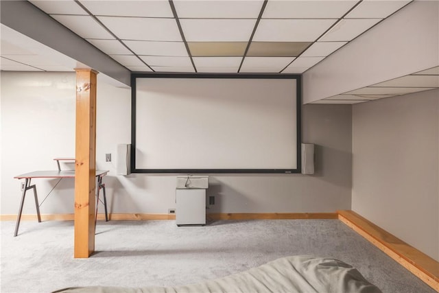 15 Dogwood Ln, Erwin, NY 14870 - carpeted cinema room featuring a drop ceiling