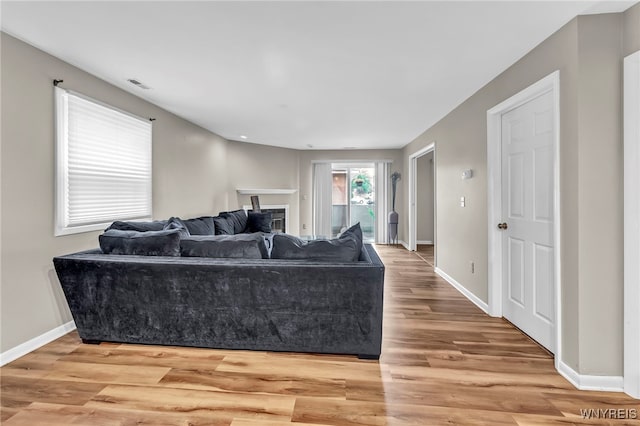 306 Sundown Unit 3C, Amherst, NY 14221 - living room with light wood-style flooring and a fireplace