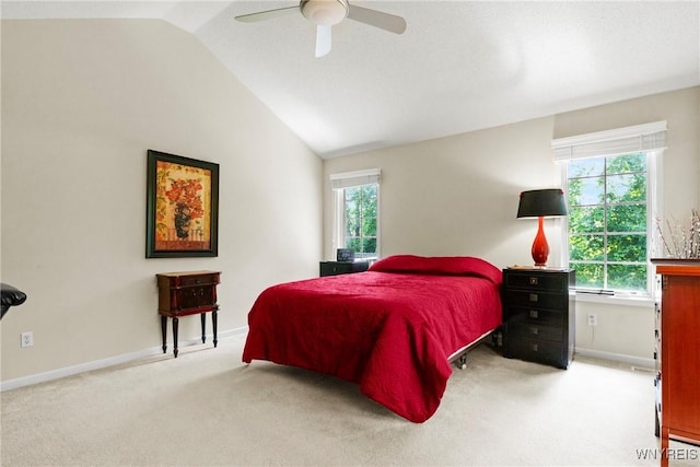 6 Fair Woods Dr, Amherst, NY 14221 - bedroom with lofted ceiling, carpet, and ceiling fan