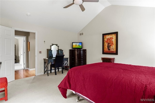 6 Fair Woods Dr, Amherst, NY 14221 - carpeted bedroom featuring vaulted ceiling and ceiling fan