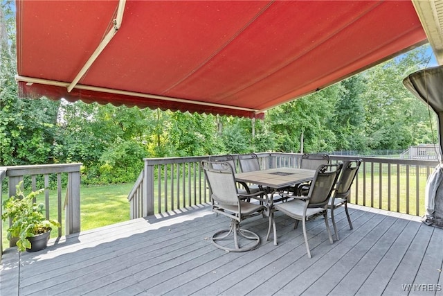 6 Fair Woods Dr, Amherst, NY 14221 - wooden terrace featuring outdoor dining area and view of wooded area