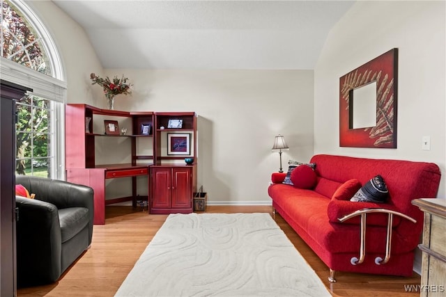 6 Fair Woods Dr, Amherst, NY 14221 - living area featuring vaulted ceiling and light wood-style floors