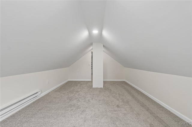 215 Vann St, Syracuse, NY 13206 - bonus room with lofted ceiling, carpet floors, and baseboard heating